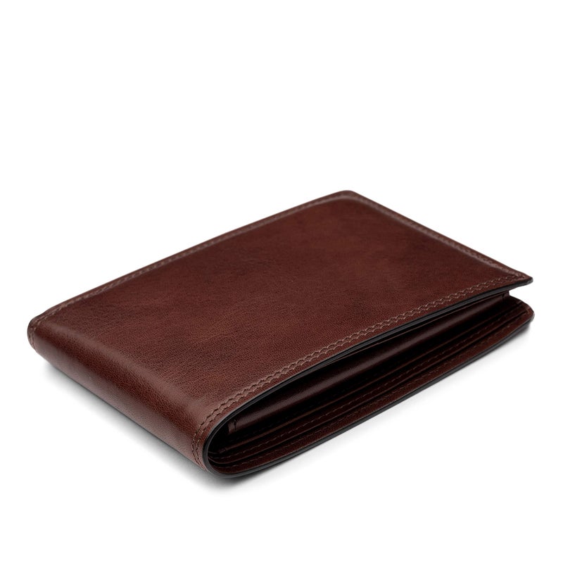 Bosca Men's Leather Wallet with Removable ID Passcase - Dolce Italian leather Wallet for Men 8 Card Slots, Bifold Design, Hand-Stitched Detailing, Polished Finish, Dark Brown - Image 3